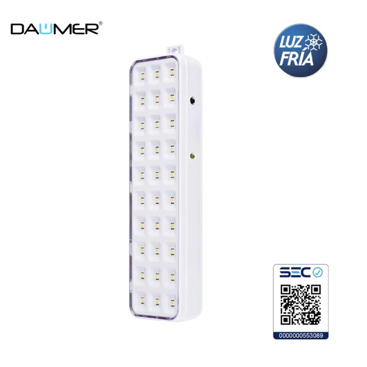 LAMPARA DE EMERGENCIA DAUMER 2W 20CM LUZ FRIA EMER-1000 1