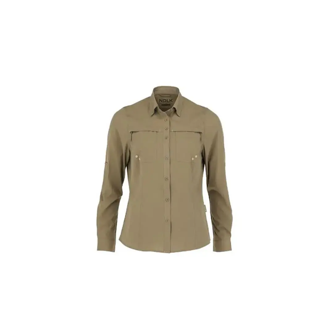 BLUSA SANTORINI STRETCH ANTIBACTERIAL MUJER BEIGE T/M 1