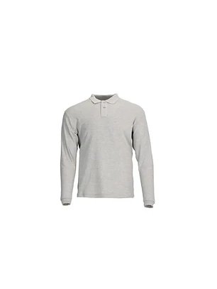 Polera Pique Hombre M/L Gris 60/40 T/S