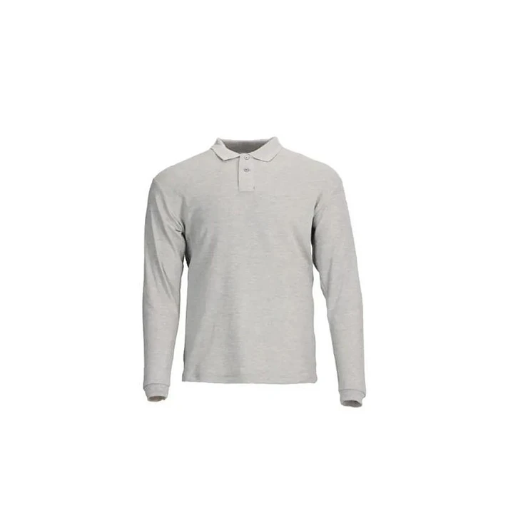 Polera Pique Hombre M/L Gris 60/40 T/S 1