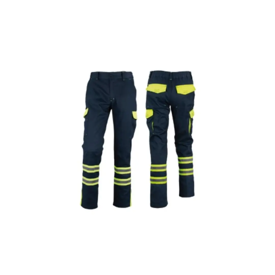 PANTALON CARGO GABARDINA BICOLOR T/M C/CINTA DÍA NOCHE HI-VIS LINE 100% POLY AZUL / AMARILLO 1