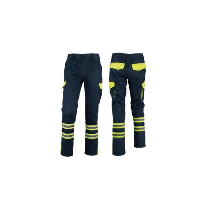 PANTALON CARGO GABARDINA BICOLOR T/3XL C/CINTA DÍA NOCHE HI-VIS LINE 100% POLY AZUL / AMARILLO 1