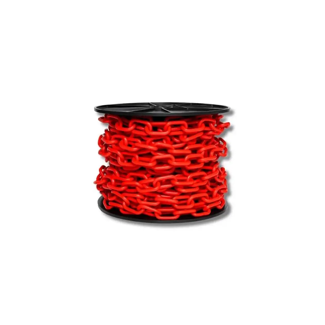 CADENA PLASTICA 50MT ESL. ABIERTO ROJO 1