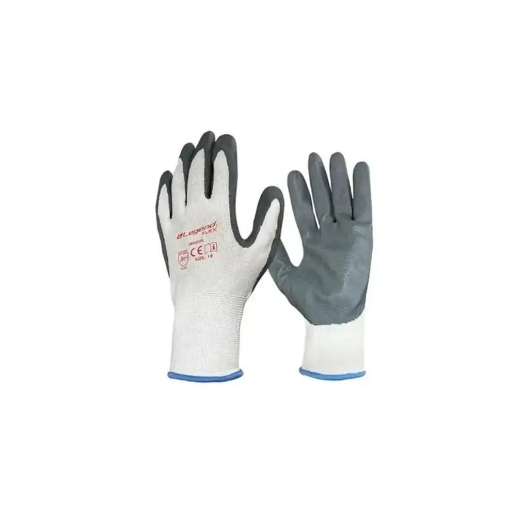 GUANTE NYLON NITRILO OREGON FLEX BY LEGEND, BLANCO/GRI, 9, LEGEND 1