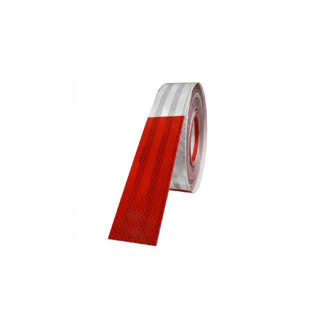 CINTA REFLEC ROJA/BLANCA 50MMX45,72M 1