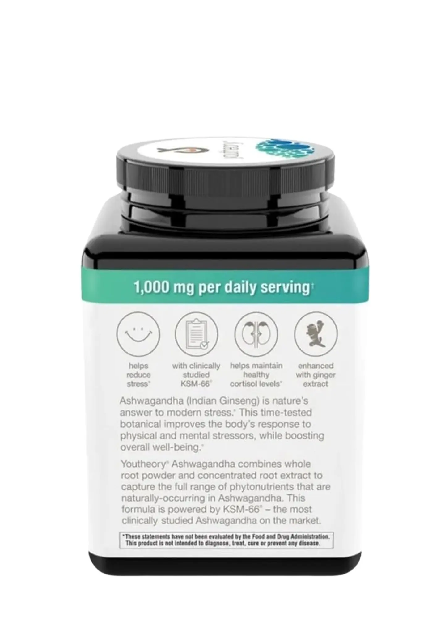 Ashwagandha Youtheory 1000 mg con KSM-66 – 180 Cápsulas | Reduce el estrés físico y mental |  5% Withanólidos, Fórmula Concentrada y Clínicamente Estudiada | Colombia 4