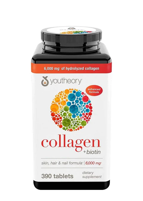 Youtheory | Colágeno Hidrolizado Tipo 1, 2 y 3 + 18 Aminoácidos – 390 tabletas | Colombia