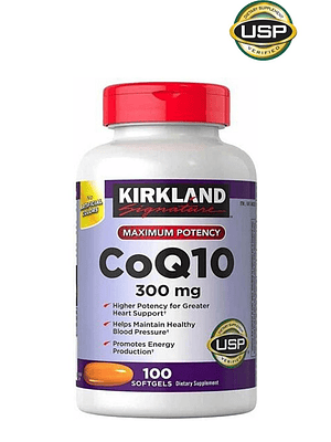 Kirkland Coenzima CoQ-10 300 mg – 100 Cápsulas | Energía Celular y Salud Cardiovascular | Alta Potencia | Colombia