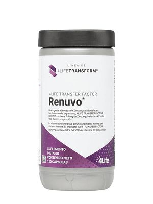 4Life  | Transfer Factor Renuvo 120 Cápsulas - Fórmula Avanzada Anti-Envejecimiento Celular | Colombia