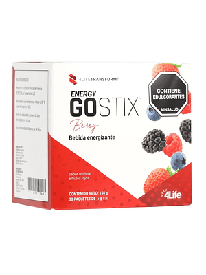 4Life |  Energy Go Stix™ Berry 30 sobres - Energía saludable con cafeína natural y vitaminas | Colombia
