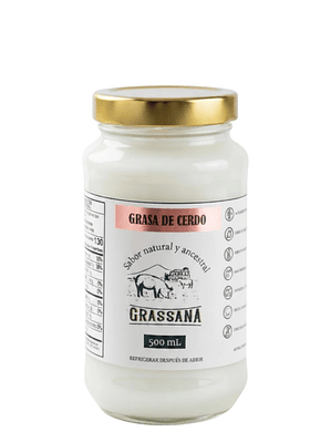 Manteca de Cerdo 100% Natural para fritar, hornear o asar 500ml – Con Registro INVIMA, Textura Cremosa y Saludable