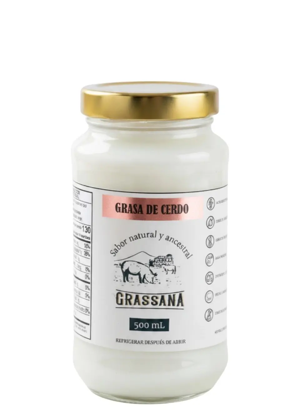 Manteca de Cerdo 100% Natural para fritar, hornear o asar 500ml – Con Registro INVIMA, Textura Cremosa y Saludable 1