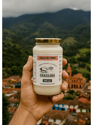 Manteca de Cerdo 100% Natural para fritar, hornear o asar 500ml – Con Registro INVIMA, Textura Cremosa y Saludable