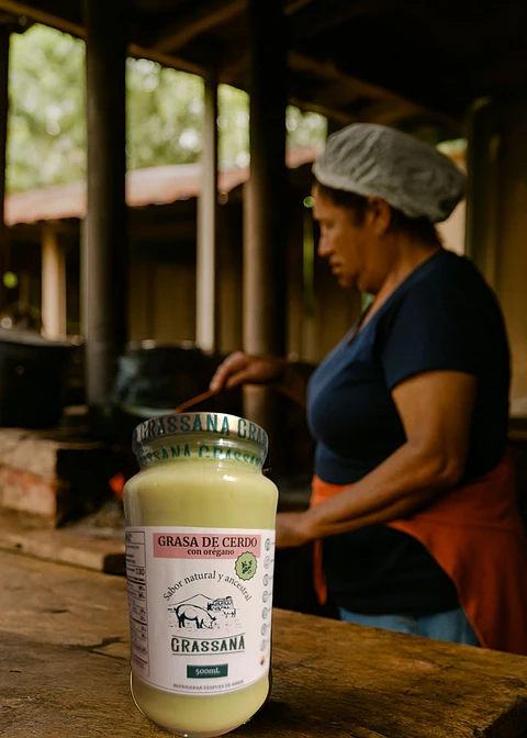 Grasa de Cerdo Infusionada con Orégano para freir, hornear o asar 500ml – 100% Natural, Versátil y con Registro INVIMA