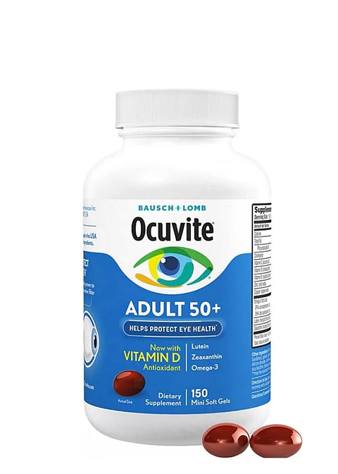 Bausch & Lomb Ocuvite Adult 50+ | 150 cápsulas -Suplemento para la salud visual con vitaminas y minerales | Colombia
