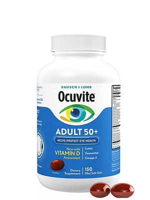 Bausch & Lomb Ocuvite Adult 50+ | 150 cápsulas -Suplemento para la salud visual con vitaminas y minerales | Colombia