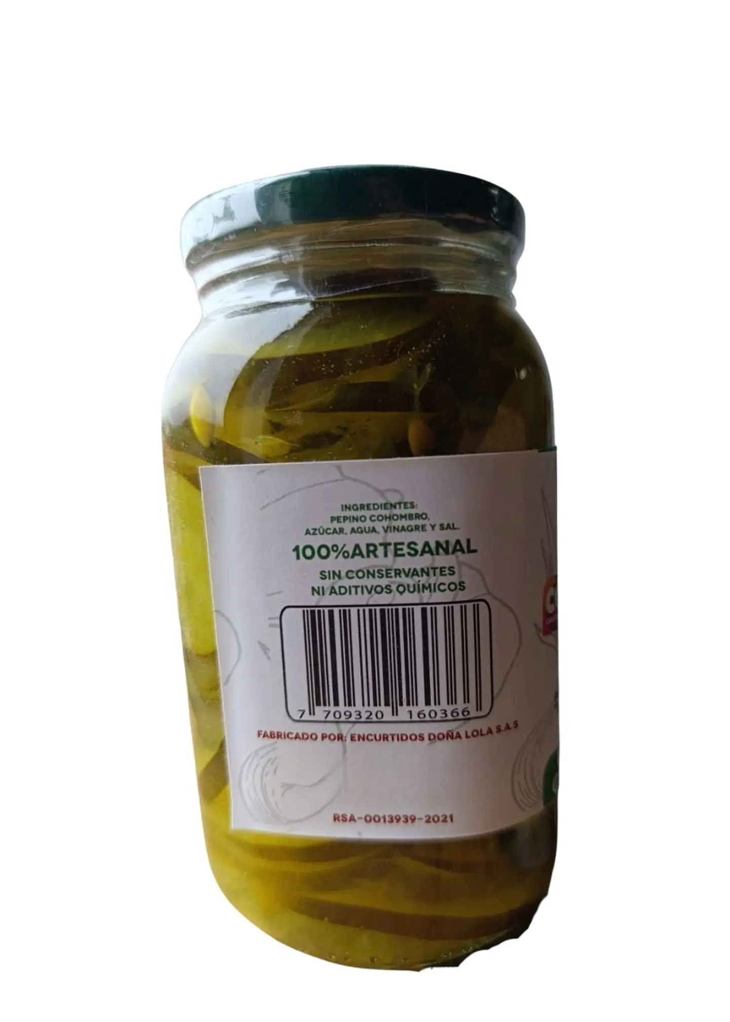 Pepino Agridulce Natural 500g  – Sin Conservantes ni Aditivos Químicos | Artesanal y 100% Natural 2