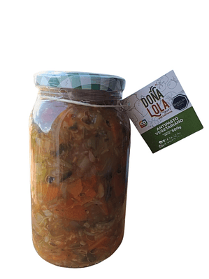 Antipasto Vegetariano Natural y Artesanal 500g | Con Vegetales Frescos y Aceite de Oliva | Reg. INVIMA