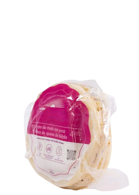 Arepas de Yuca con Queso de Búfala – 380g (Paquete x4 al vacío) Solo área metropolitana de Medellín | Minimo 5 unidades por pedido