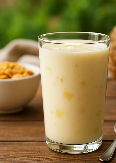 Yogurt Artesanal con Trozos de Piña 1 litro — Frescura Tropical en Cada Sorbo --Con certificación sanitaria oficial