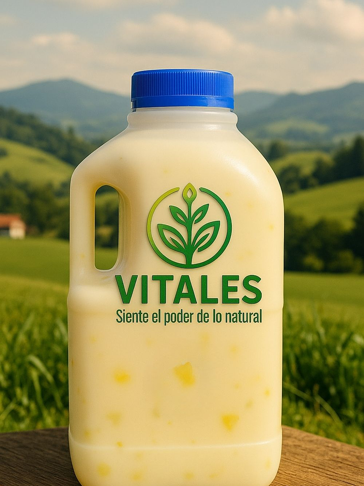 Yogurt Artesanal con Trozos de Piña 1 litro — Frescura Tropical en Cada Sorbo --Con certificación sanitaria oficial 3