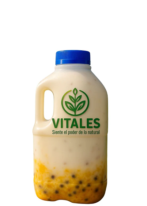 Yogurt Artesanal con Pulpa Natural de Maracuyá 1 litro— Tropical, Vivo y Hecho con Amor ----Con certificación sanitaria oficial