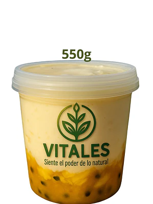 Yogurt griego artesanal con frutos amarillos | Natural, sin conservantes y sin colorantes |  550g (medio litro) --Con INVIMA
