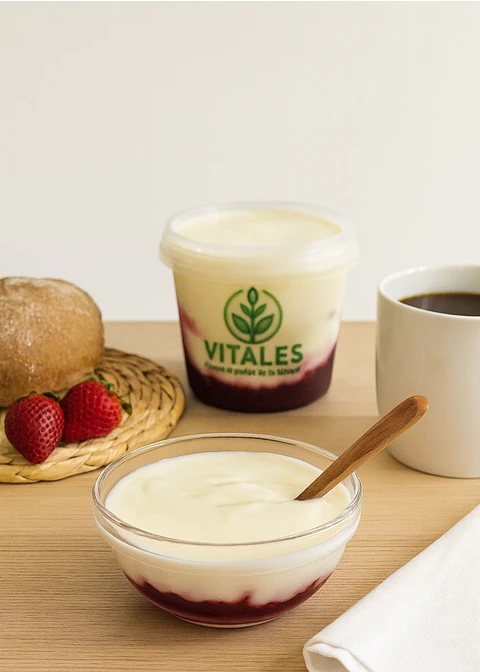 Yogurt griego artesanal con frutos rojos | Natural, sin conservantes y sin colorantes |  550g (medio litro) --Con INVIMA