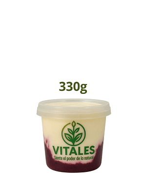Yogurt griego artesanal con frutos rojos | Natural, sin conservantes y sin colorantes | 330g (personal) --Con INVIMA