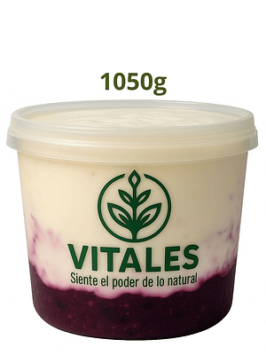 Yogurt griego artesanal con frutos rojos | Natural, sin conservantes y sin colorantes | 1050g (familiar) --Con INVIMA