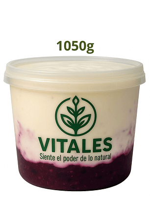 Yogurt griego artesanal con frutos rojos | Natural, sin conservantes y sin colorantes | 1050g (familiar) --Con INVIMA