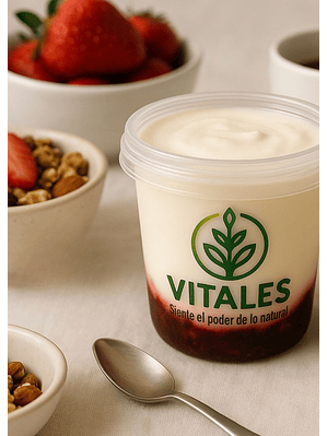 Yogurt griego artesanal con frutos rojos | Natural, sin conservantes y sin colorantes | 1050g (familiar) --Con INVIMA
