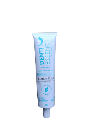 Crema Dental Natural Blanqueadora sin Flúor 90g | Denti Essence Blanco Total – Sonrisa Brillante y Natural