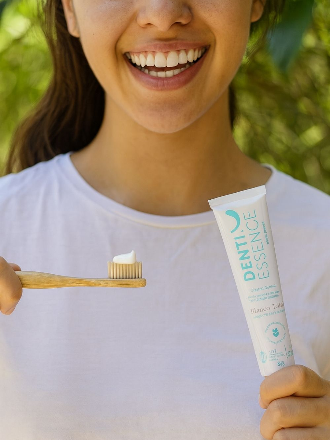 Crema Dental Natural Blanqueadora sin Flúor 90g | Denti Essence Blanco Total – Sonrisa Brillante y Natural 2