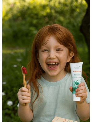 Crema Dental Natural para Niños 80g sabor natural frutos rojos – Sin Flúor, Sin Sulfatos, Sin Sabores Artificiales