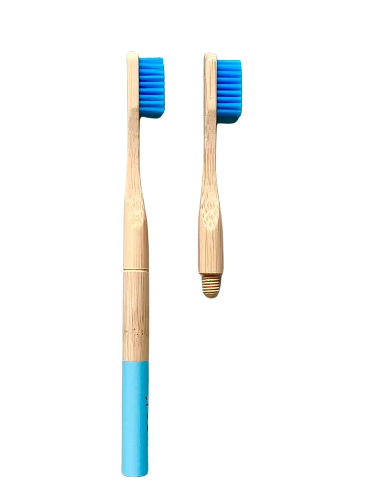 Cepillo Dental de Bambú Redondo Intercambiable + 1 repuesto  – Limpieza consciente, sonrisa natural 1