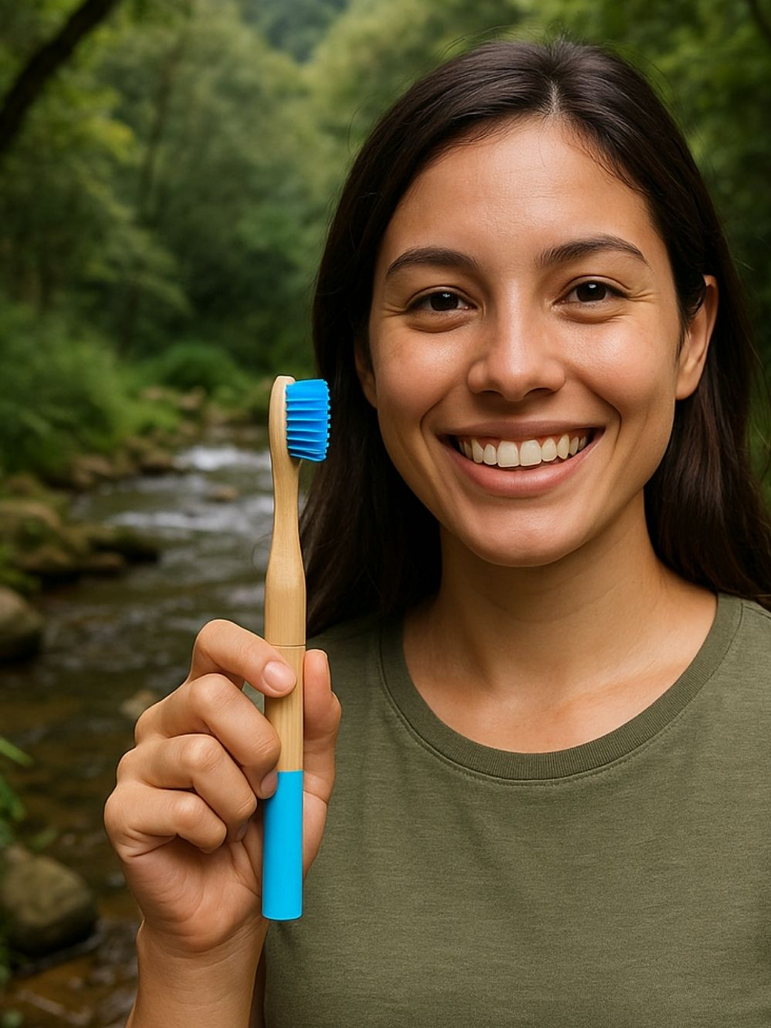 Cepillo Dental de Bambú Redondo Intercambiable + 1 repuesto  – Limpieza consciente, sonrisa natural 2