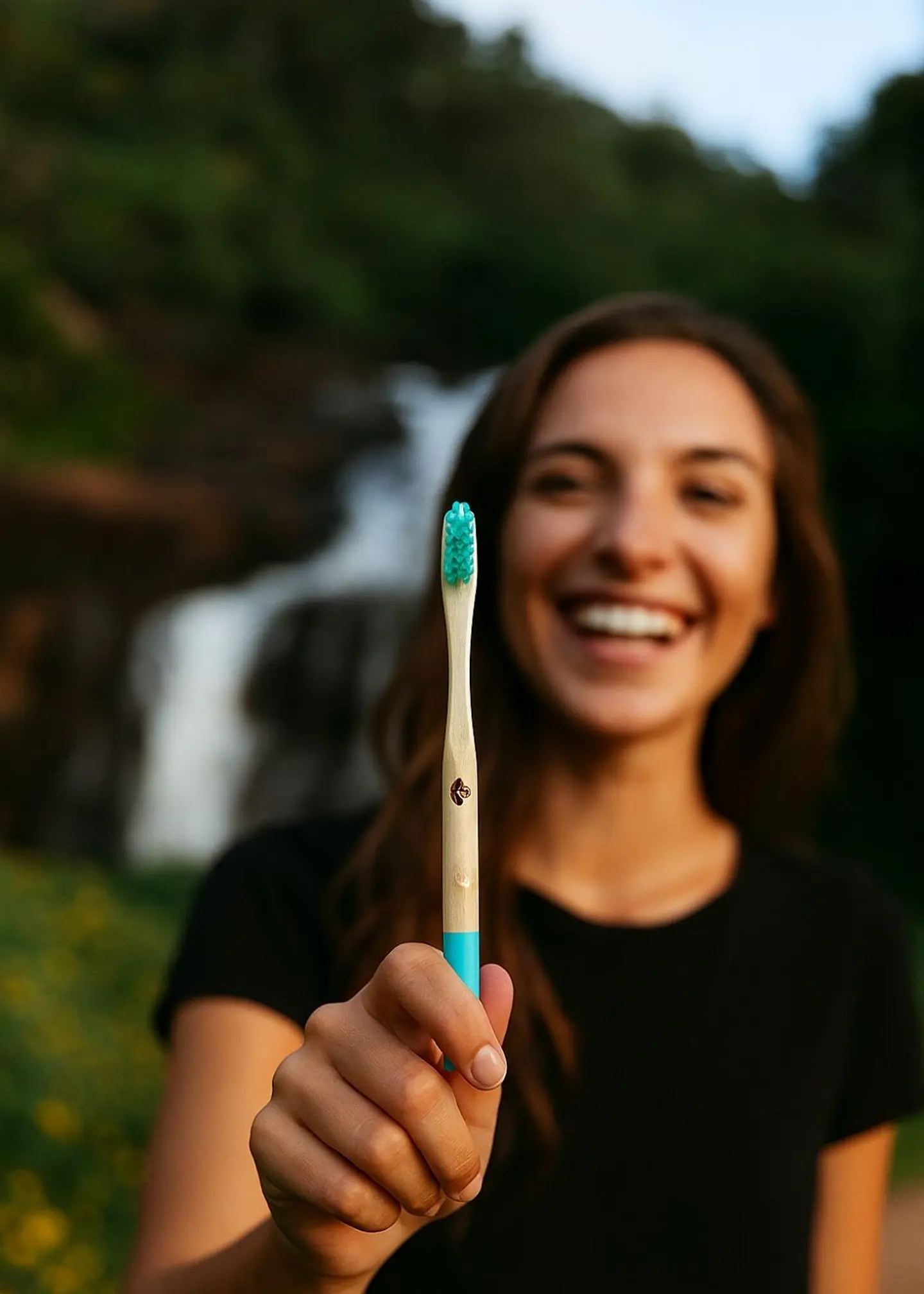 Cepillo Redondo de Bambú con cerdas nylon 6 sin BPA  – Natural como tu sonrisa, fresco como la naturaleza 3