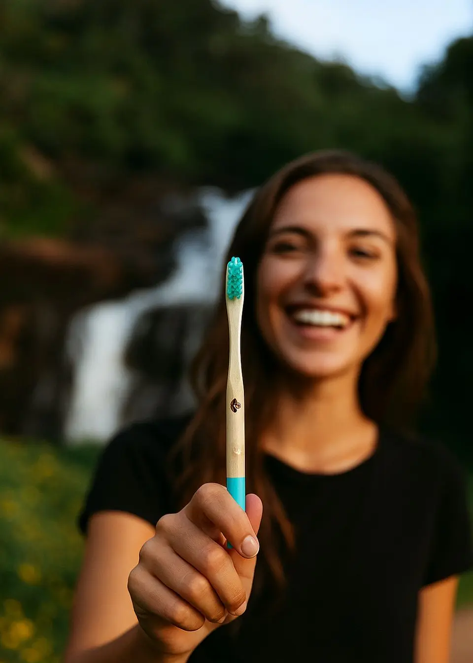 Cepillo Redondo de Bambú con cerdas nylon 6 sin BPA  – Natural como tu sonrisa, fresco como la naturaleza 3