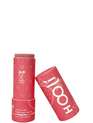 Bálsamo Labial con Color Fresa 9g – 100% Natural, Vegano y Biodegradable