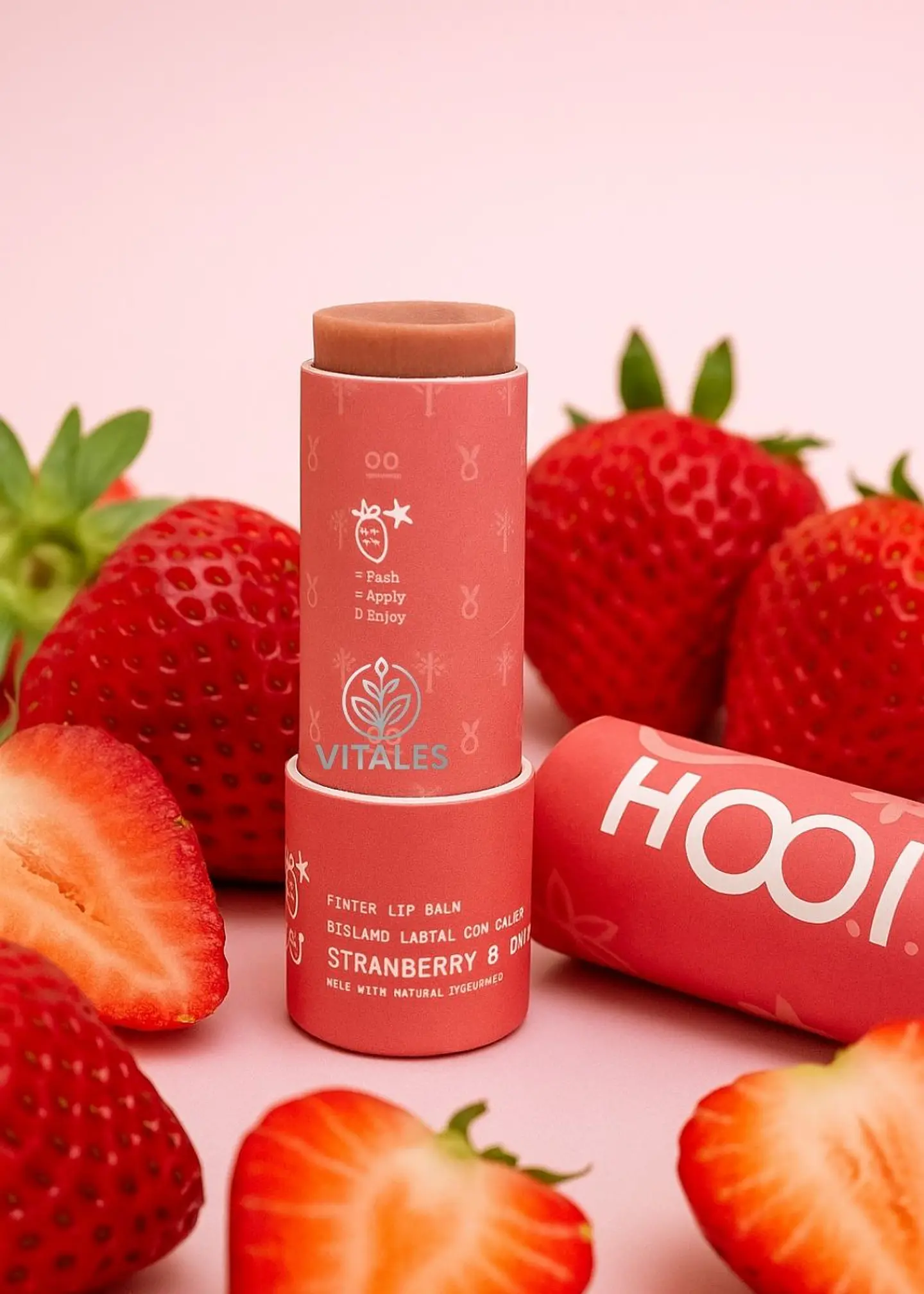 Bálsamo Labial con Color Fresa 9g – 100% Natural, Vegano y Biodegradable 3