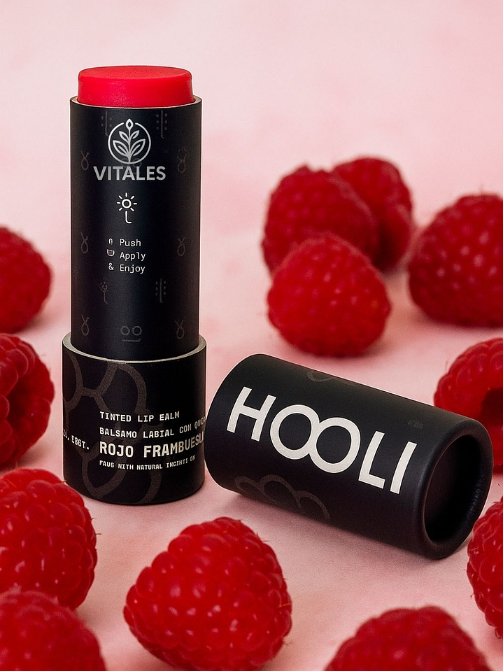 Bálsamo Labial con Color Frambuesa 9g – 100% Natural, Vegano y Biodegradable 3