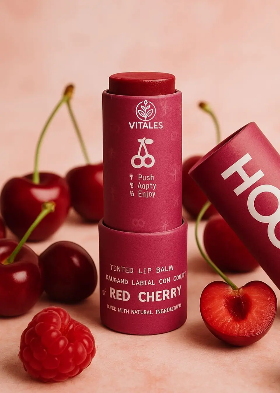 Bálsamo Labial con Color Cereza 9g – 100% Natural, Vegano y Biodegradable 3