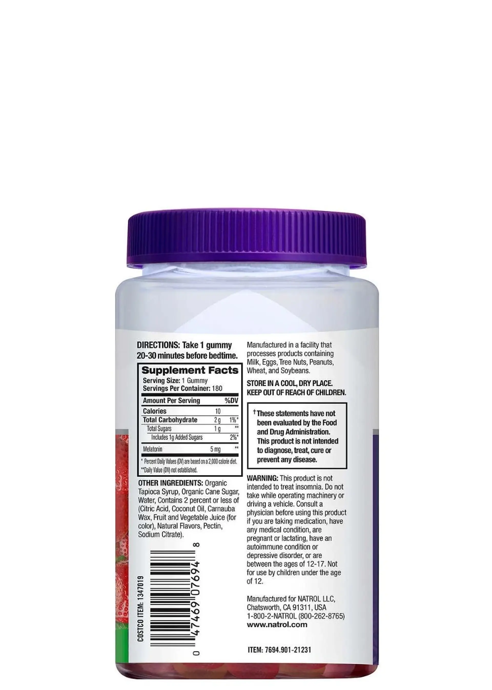 Melatonina Natrol Sleep 5 mg en Gomitas x 180 | Sueño Profundo y Reparador | Sabor Fresa | Colombia 4