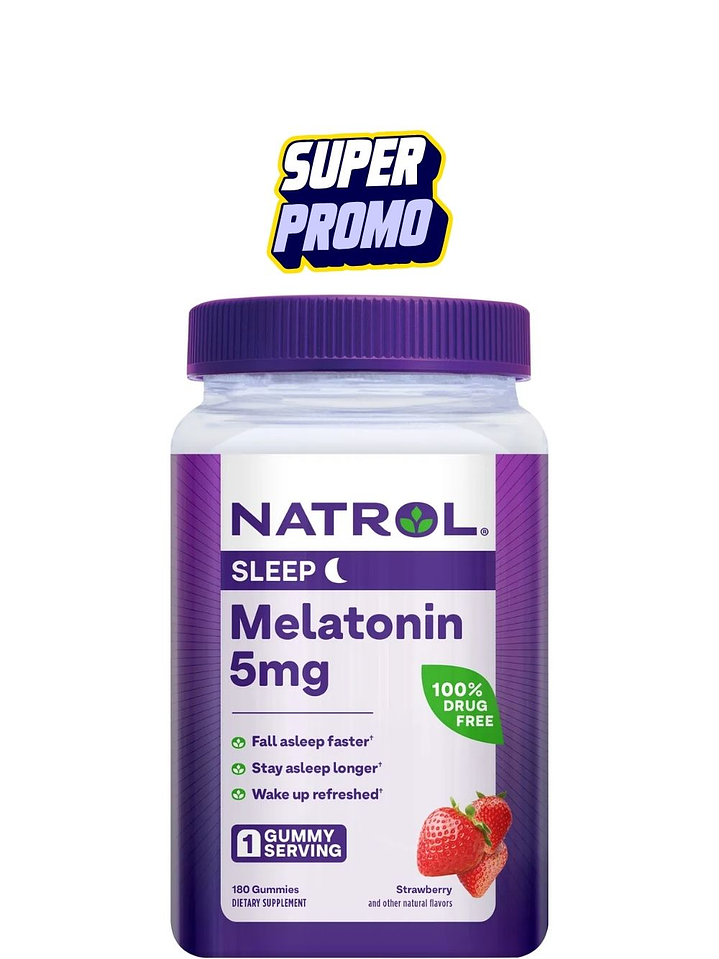 Melatonina Natrol Sleep 5 mg en Gomitas – 180 gomitas | Sueño profundo, natural y reparador | Colombia 1