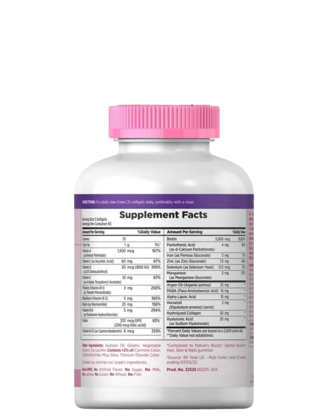 Nature’s Bounty Cabello, Piel y Uñas 250 cápsulas blandas | Biotina alta potencia | Fortalece cabello, uñas y mejora la piel | Colombia 2