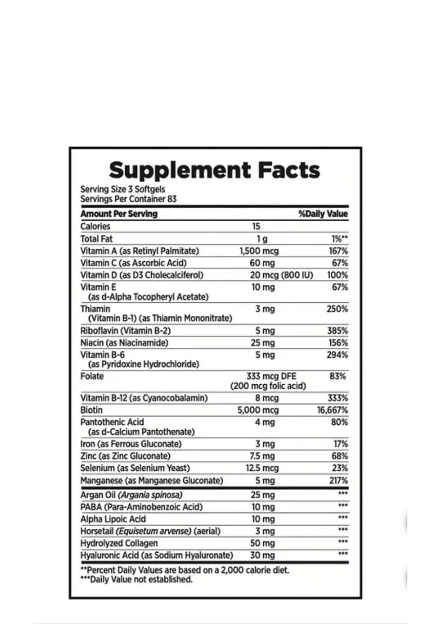 Nature’s Bounty Cabello, Piel y Uñas 250 cápsulas blandas | Biotina alta potencia | Fortalece cabello, uñas y mejora la piel | Colombia 3