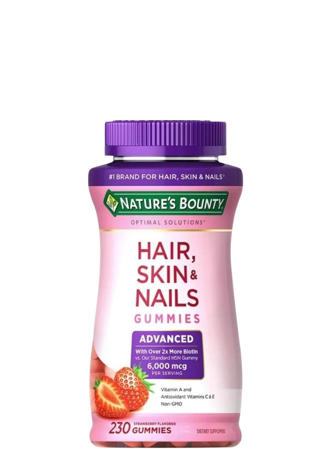 Nature’s Bounty Hair, Skin & Nails Biotina 230 gomitas | Cabello fuerte, piel radiante y uñas saludables | Alta potencia | Colombia 1
