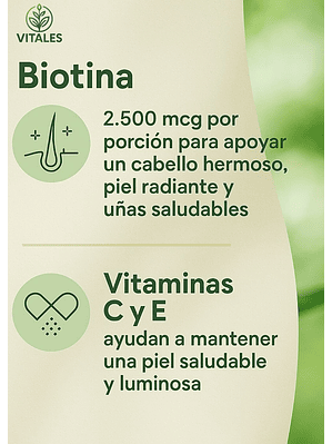 Nature’s Bounty Hair, Skin & Nails Advance Gomitas x230 | 6.000 mcg de Biotina | Cabello Brillante, Uñas Fuertes y Piel Radiante | Sabor Natural |  Colombia