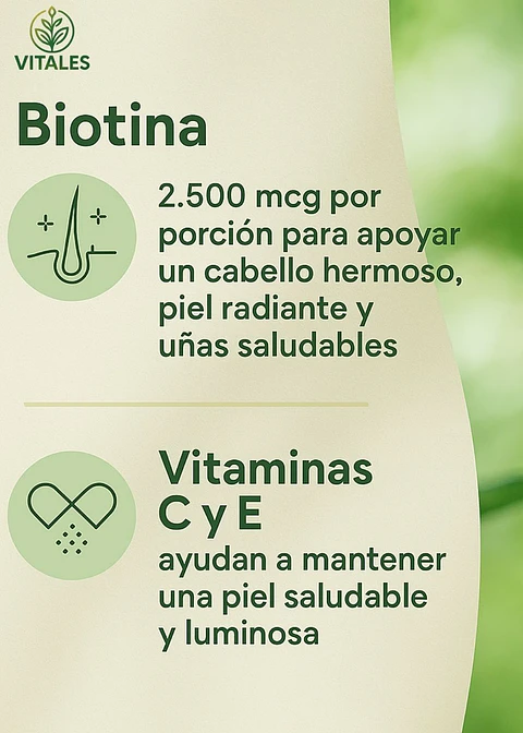 Nature’s Bounty Hair, Skin & Nails Advance Gomitas x230 | 6.000 mcg de Biotina | Cabello Brillante, Uñas Fuertes y Piel Radiante | Sabor Natural |  Colombia